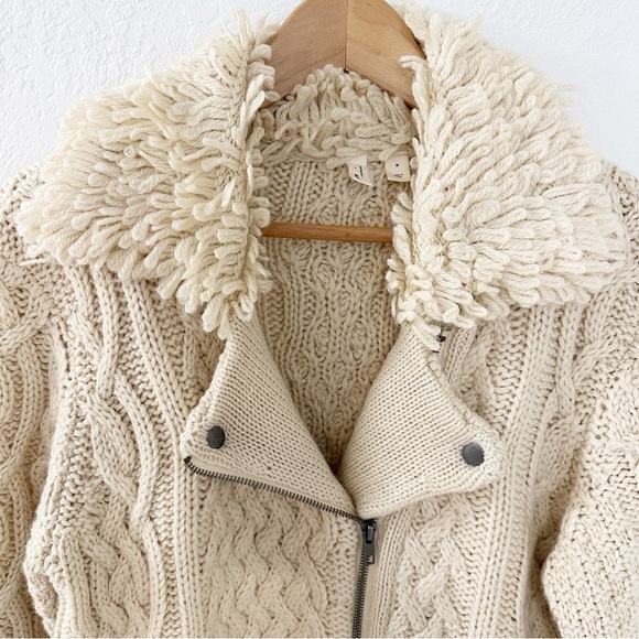 Anthropologie Moth Cozy Cream Cable Knit Sweater - Picture 6 of 15